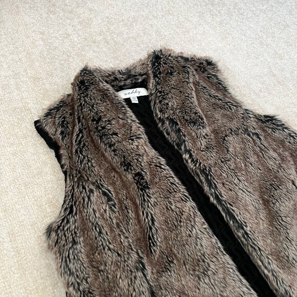 Sebby Faux Fur Cardigan Sweater Vest XXL - Picture 3 of 10